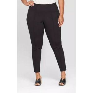 Ava & Viv Women's Pull-On Ponte Black Stretch 4X